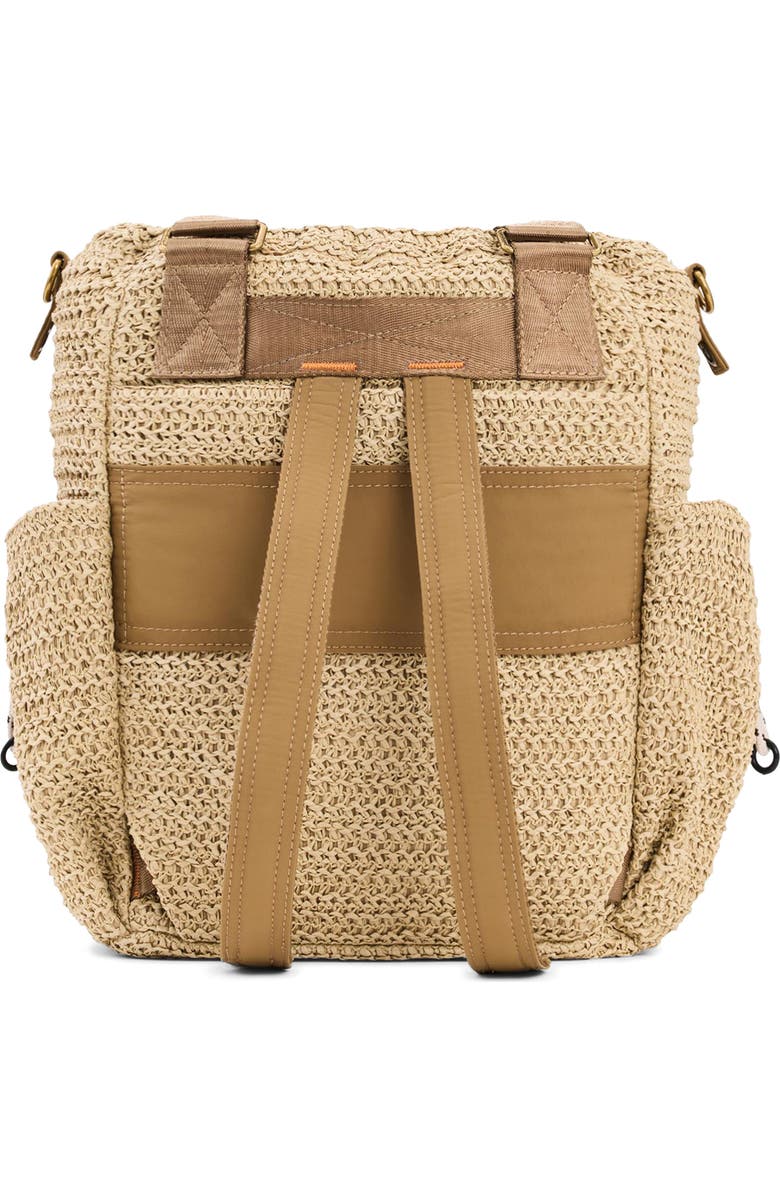 Desigual Medium Voyager Raffia Backpack, Alternate, color, Dark Beige
