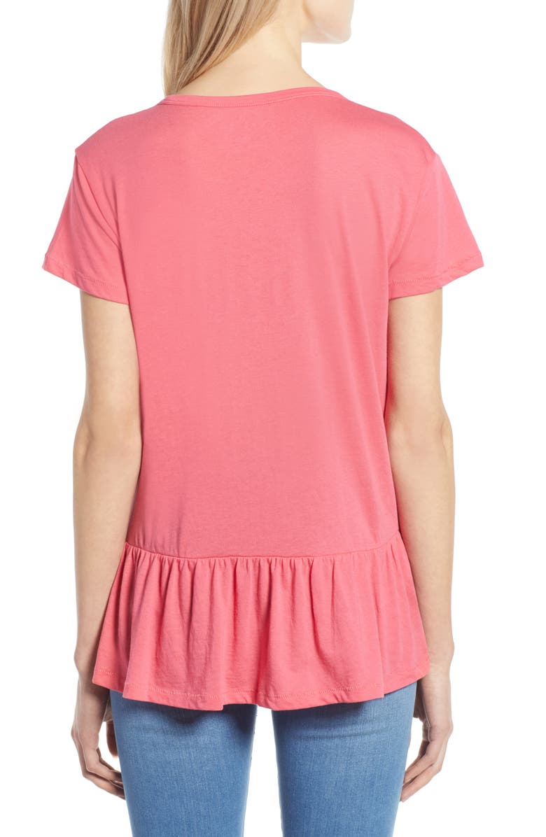 Caslon<sup>®</sup> Peplum Tee, Alternate, color,