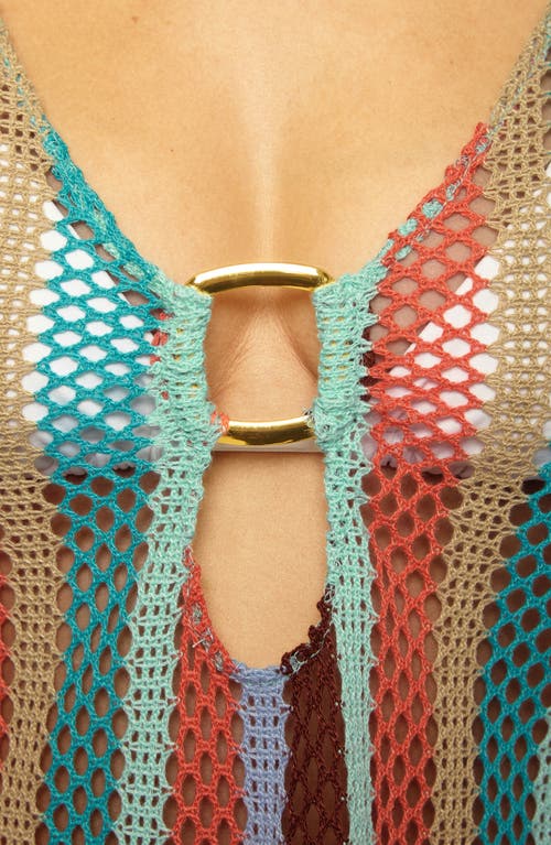 Becca Paradise Metallic Knit Cover-up Tunic In Mineral Multi