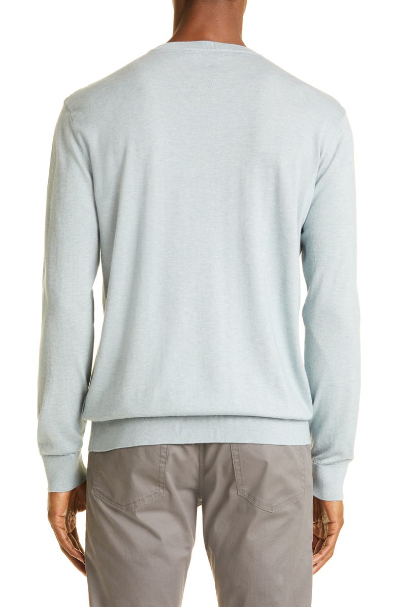 ZEGNA Baby Island Cotton & Cashmere Crewneck Sweater, Alternate, color, 
