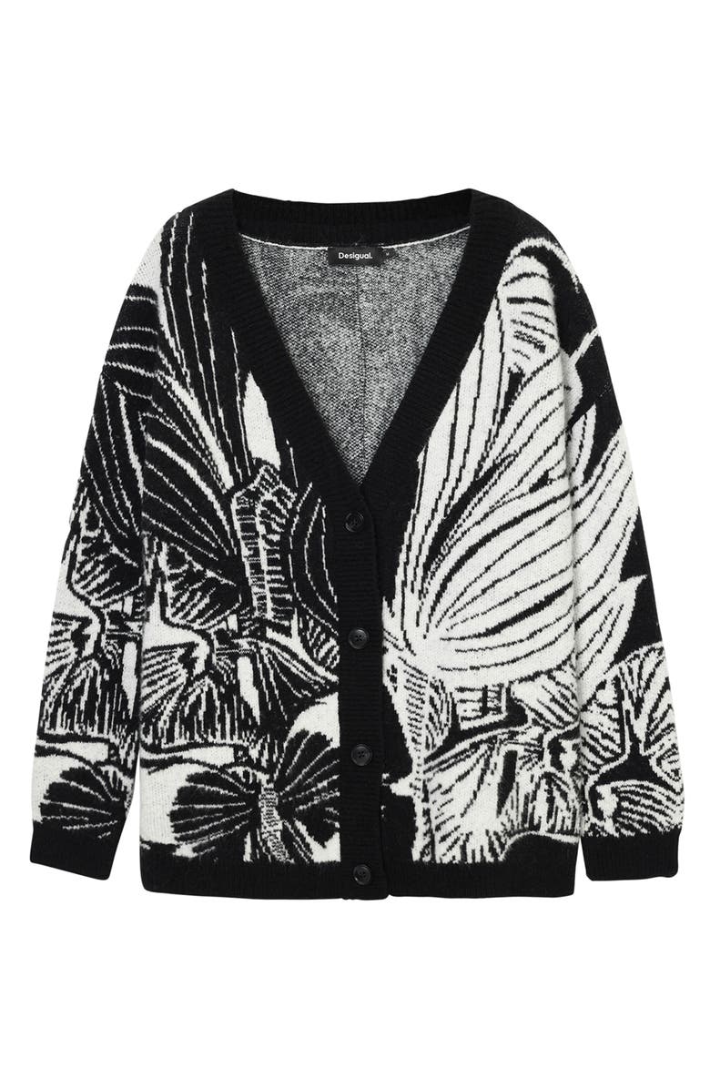 Desigual Halifax Botanical Jacquard Cardigan, Alternate, color,
