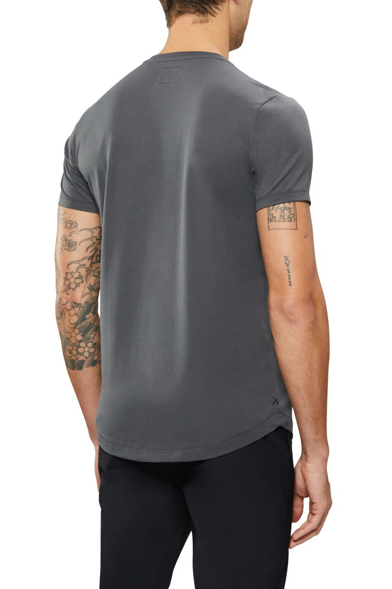 AO V-Neck Curved Hem Tee, Alternate, color, GRAPHITE