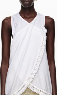 Bimba y Lola Fringed Wrap Top