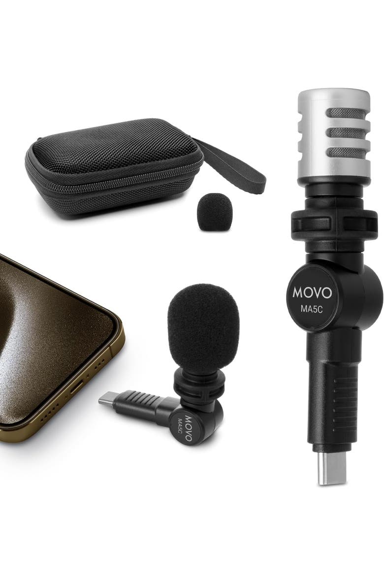 External USB-C Microphone for iPhone 15/16 - Mic for iPhone 15/16, USB-C Devices, Main, color, Black