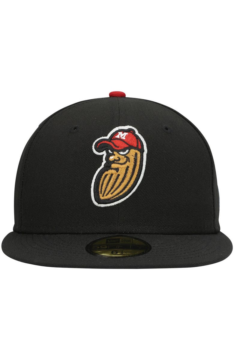 New Era Men's New Era Black Modesto Nuts Authentic Collection Team Home 59FIFTY Fitted Hat, Alternate, color, 
