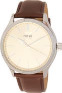 Fossil Fenmore Three-Hand Quartz Leather Strap Watch, 44mm
