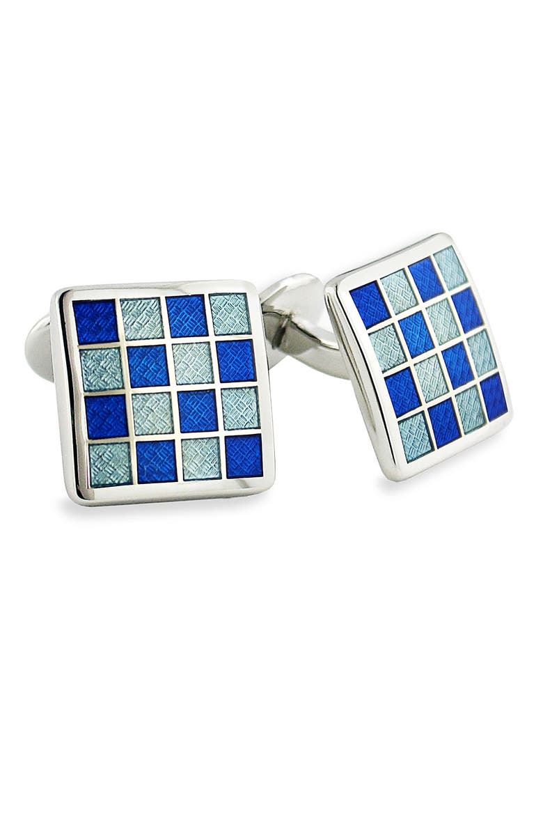 David Donahue Enamel Check Cuff Links, Main, color, 