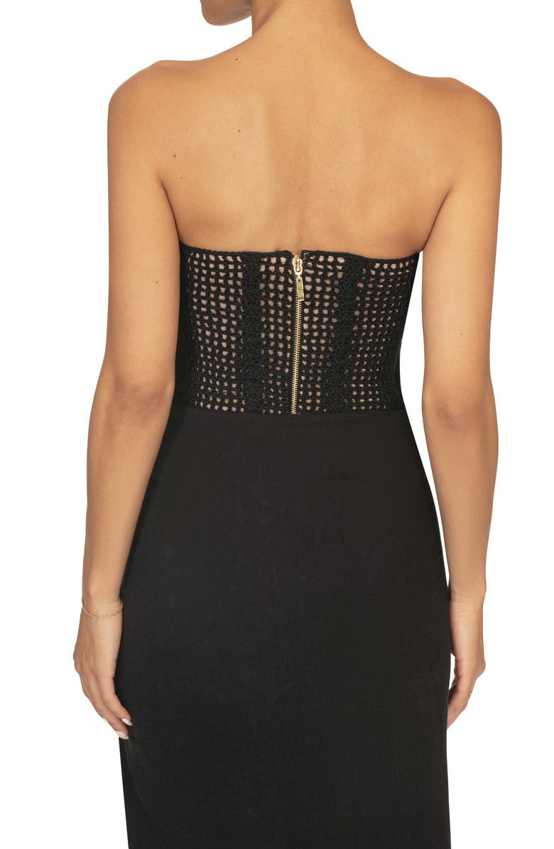 JLUXLABEL Want It All Open Stitch Strapless Bustier Top, Alternate, color, 