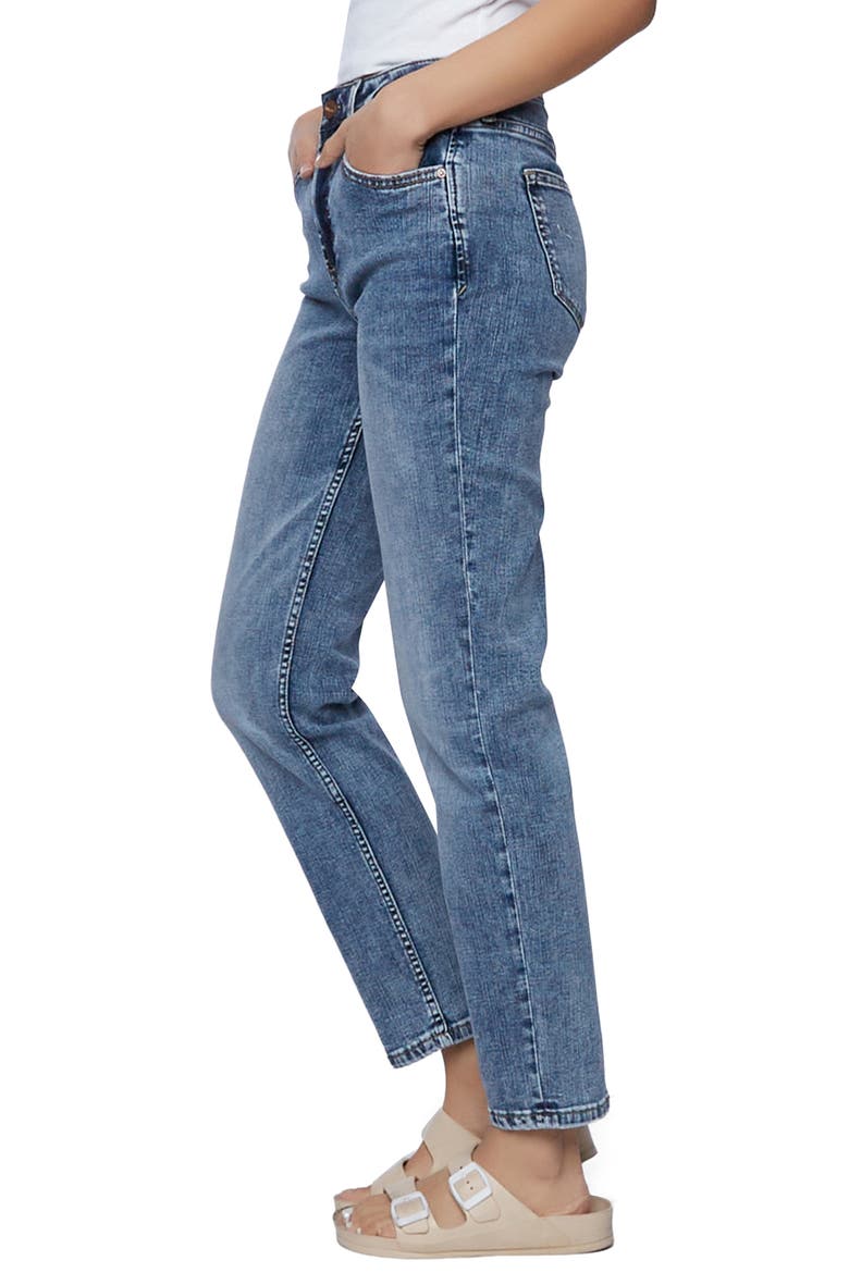 High Waist Straight Leg Jeans, Alternate, color, SPLASH BLUE DARK