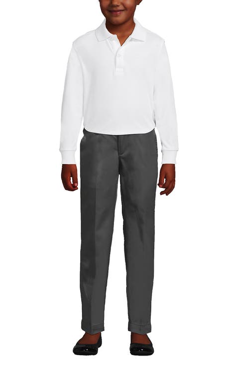 School Uniform Kids Long Sleeve Interlock Polo Shirt