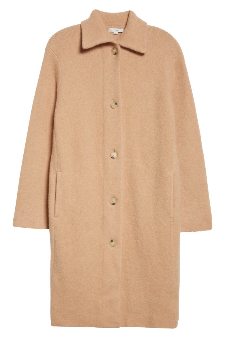 Spread Collar Cardigan Coat, Alternate, color, LIGHT BRITTLE