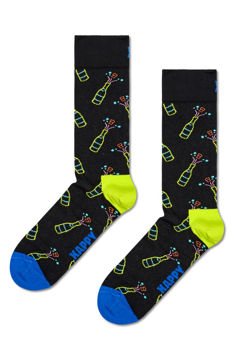 Happy Socks You Did It! 2-Pack Crew Socks, Alternate, color, Black