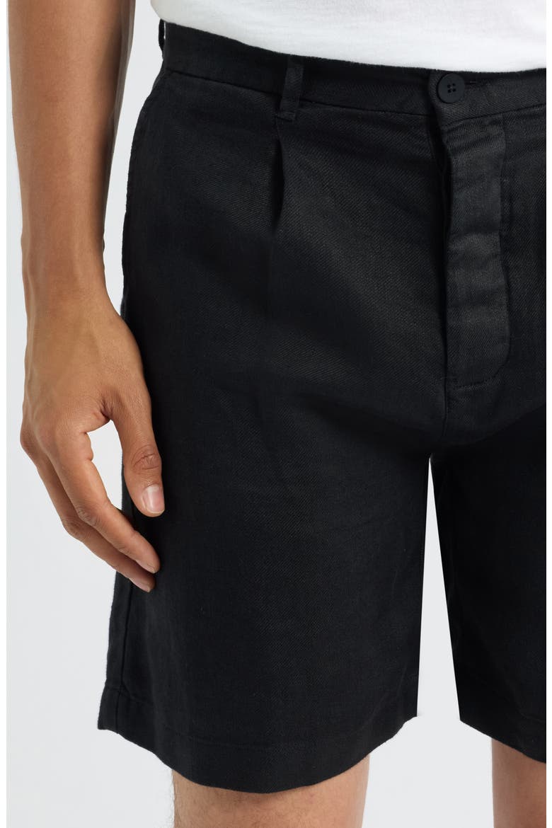 Alta Pleated Linen Shorts, Alternate, color, NIGHT