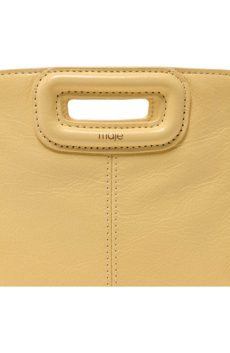 maje Matte crackled leather M Mini bag, Alternate, color, Pale Yellow