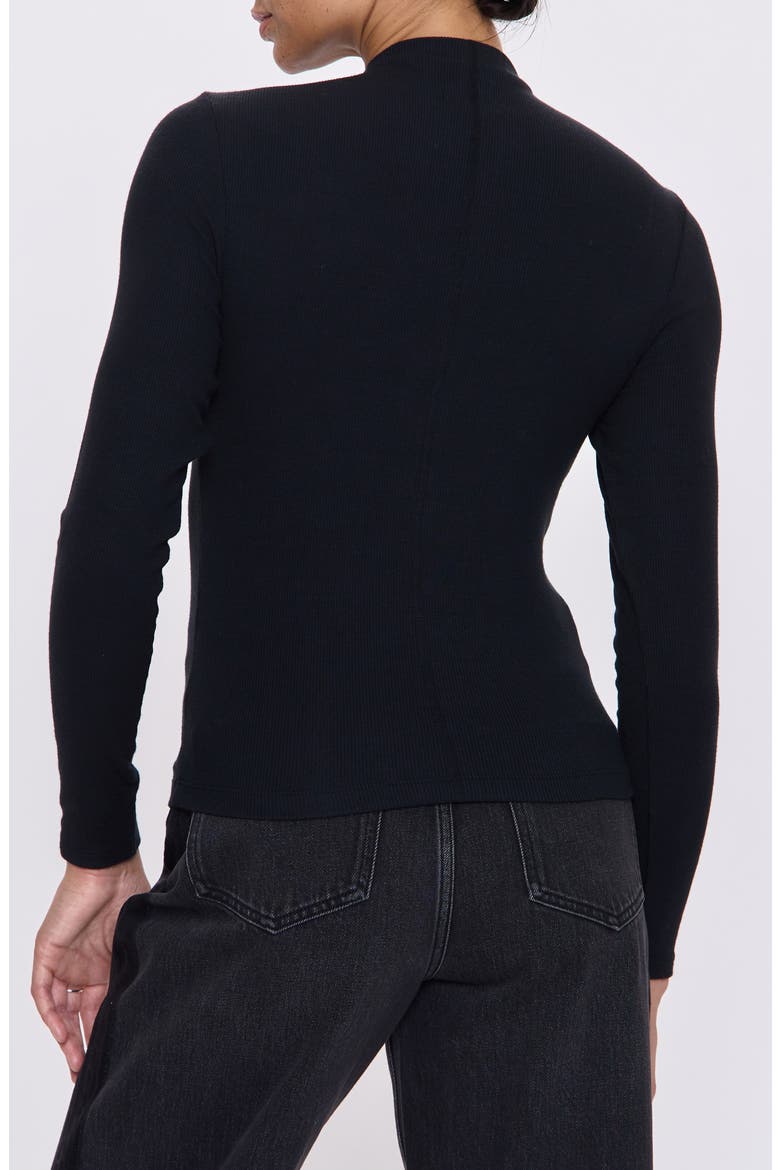 Dara Mock Neck Rib Top, Alternate, color, NOIR