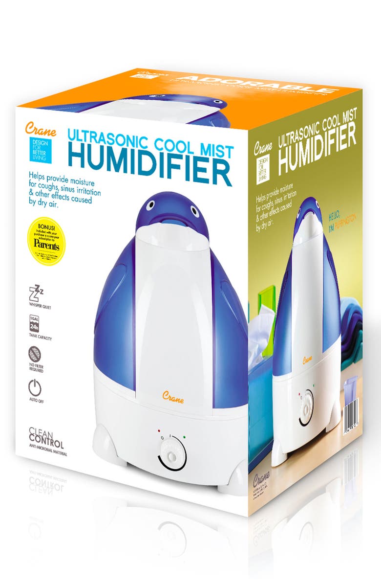 Crane Air Penguin 1-Gallon Cool Mist Humidifier, Alternate, color, Blue