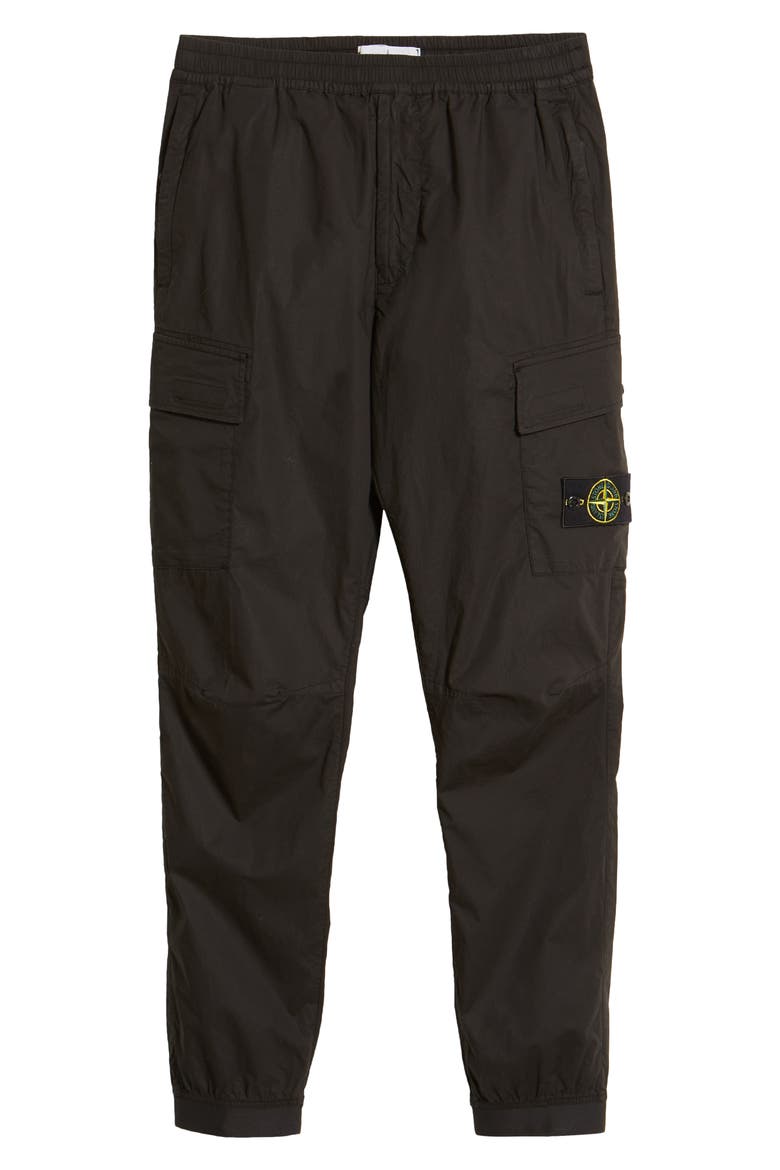 Stretch Cotton Cargo Joggers, Alternate, color, BLACK