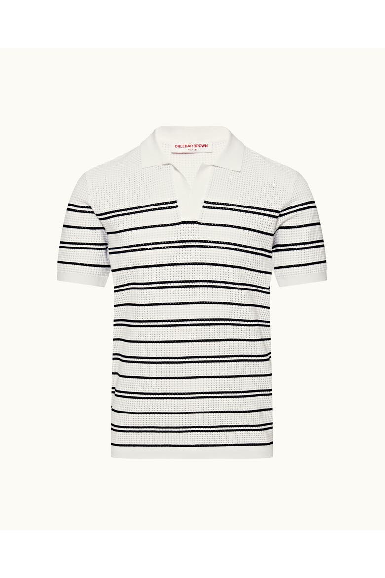 Roddy Stripe Polo Shirt, Alternate, color, White/Night Iris