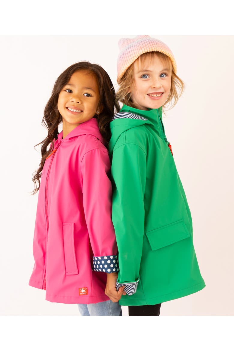 Hooded A-Line Raincoat, Alternate, color, Deep Pink