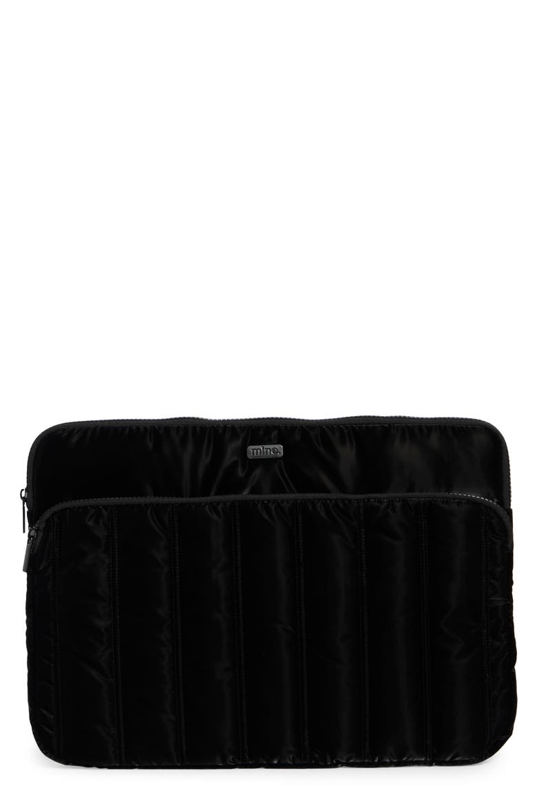 Linea Quilted Laptop Sleeve, Main, color, BLACK