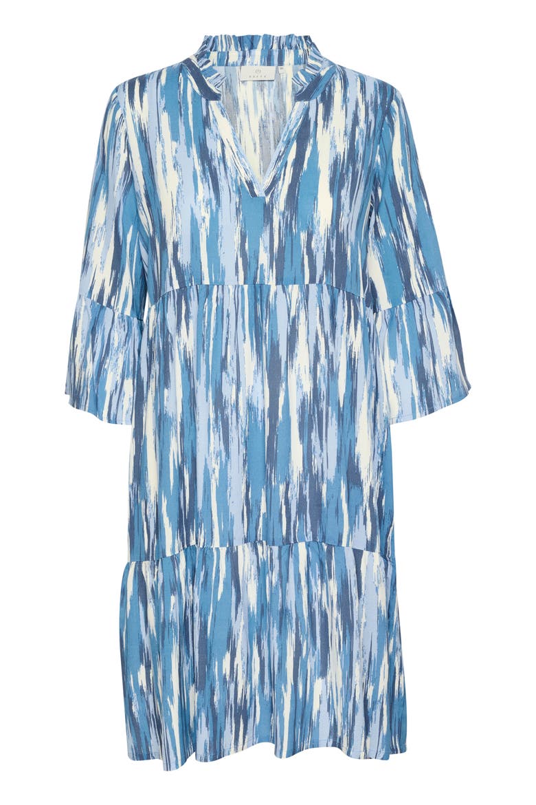 Arina 3/4 Sleeve A-Line Fit Dress, Alternate, color, Blue Abstract Print