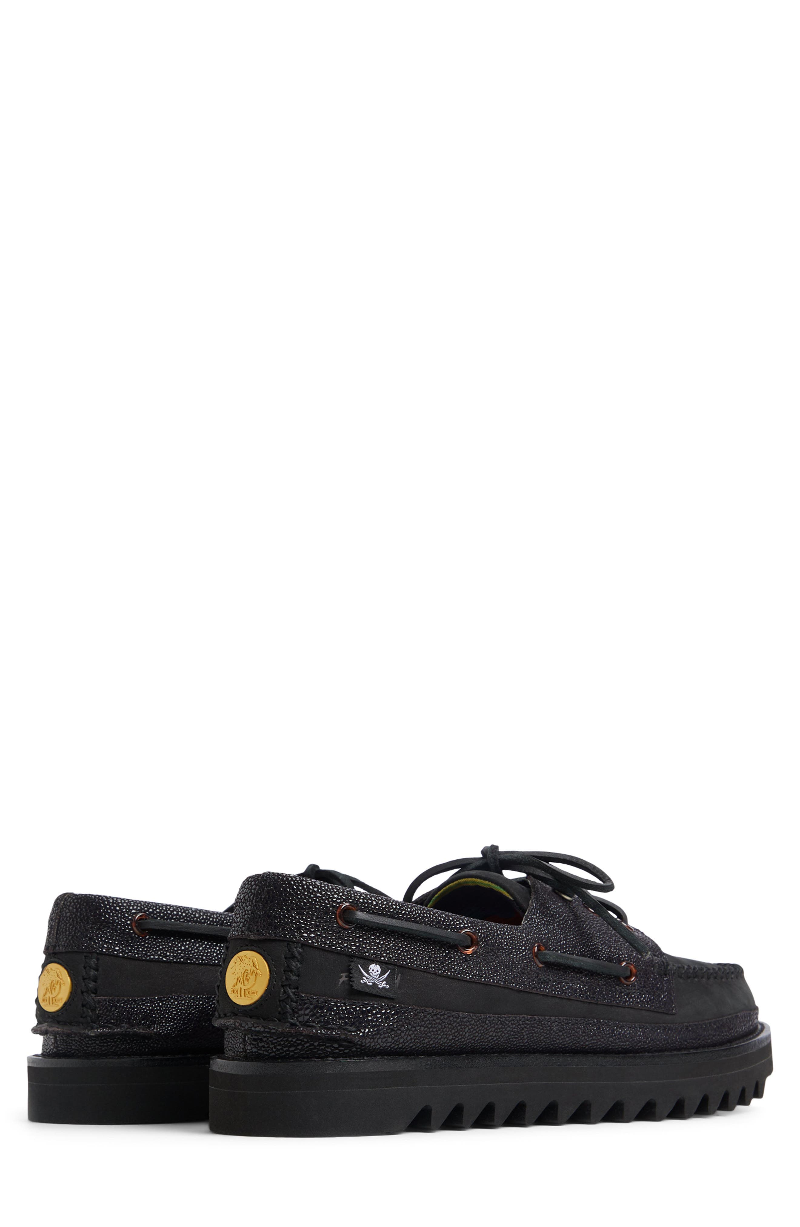Sperry Authentic Original<sup>™</sup> 3-Eye Lug Sole Boat Shoe, Alternate, color, Black
