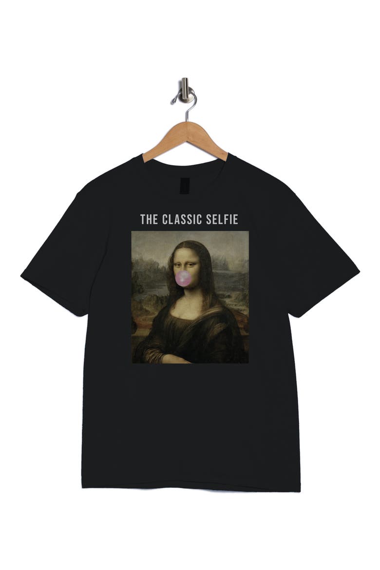 apoh Da Vinci Selfie Graphic T-Shirt, Alternate, color, BLACK