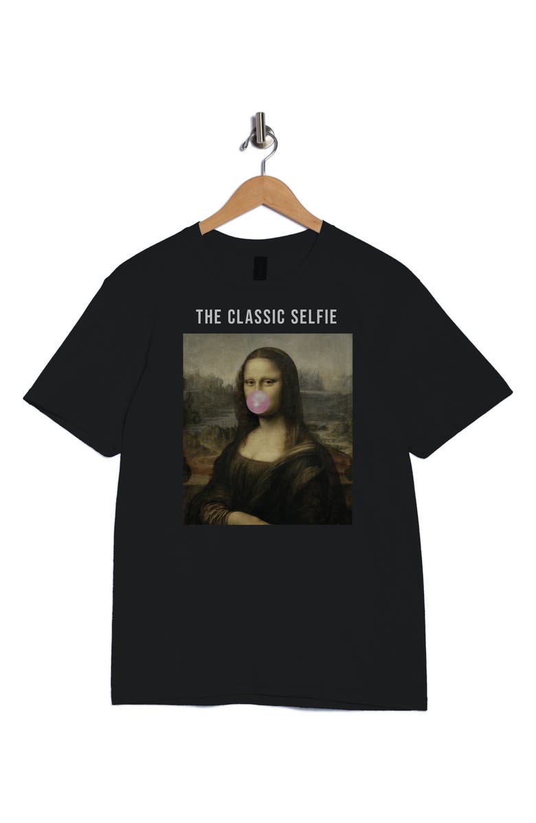 Monster Digital apoh Da Vinci Selfie Graphic T-Shirt, Alternate, color, Black