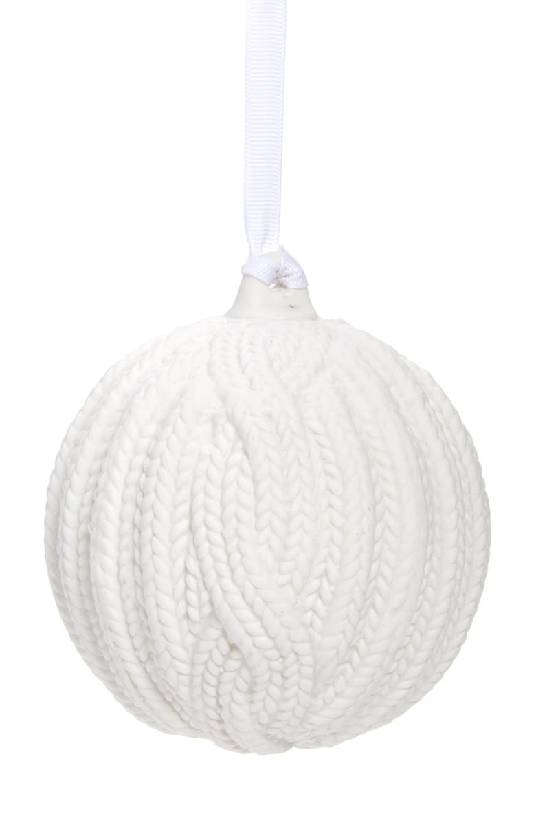 Rachel Parcell Knit Texture Ceramic Ornament, Main, color, 