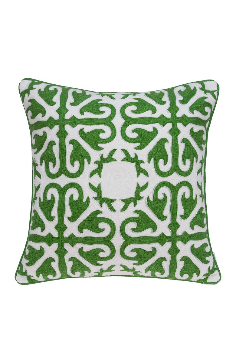 PARKLAND COLLECTION Ceti Traditional Pillow - 20" x 20" - Green, Alternate, color, Green