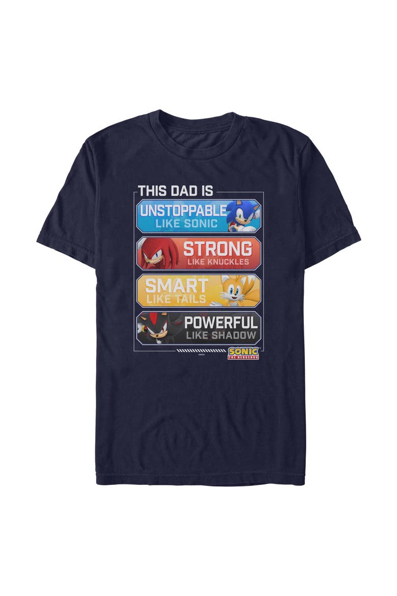 Men's Sonic the Hedgehog This Dad Is Quote  Graphic T-Shirt, Main, color, Navy Blue