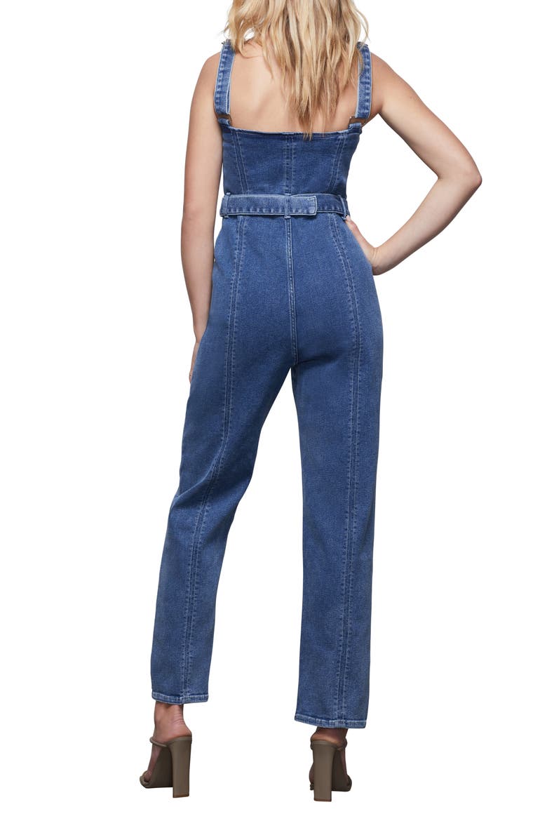 Belted Sleeveless Jumpsuit, Alternate, color, BLUE