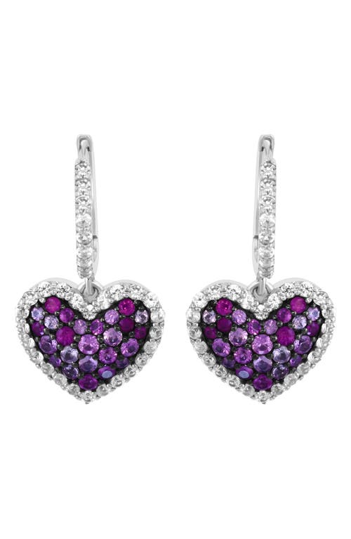 Effy Pink Sapphire & White Sapphire Heart Drop Earrings In Red/pink