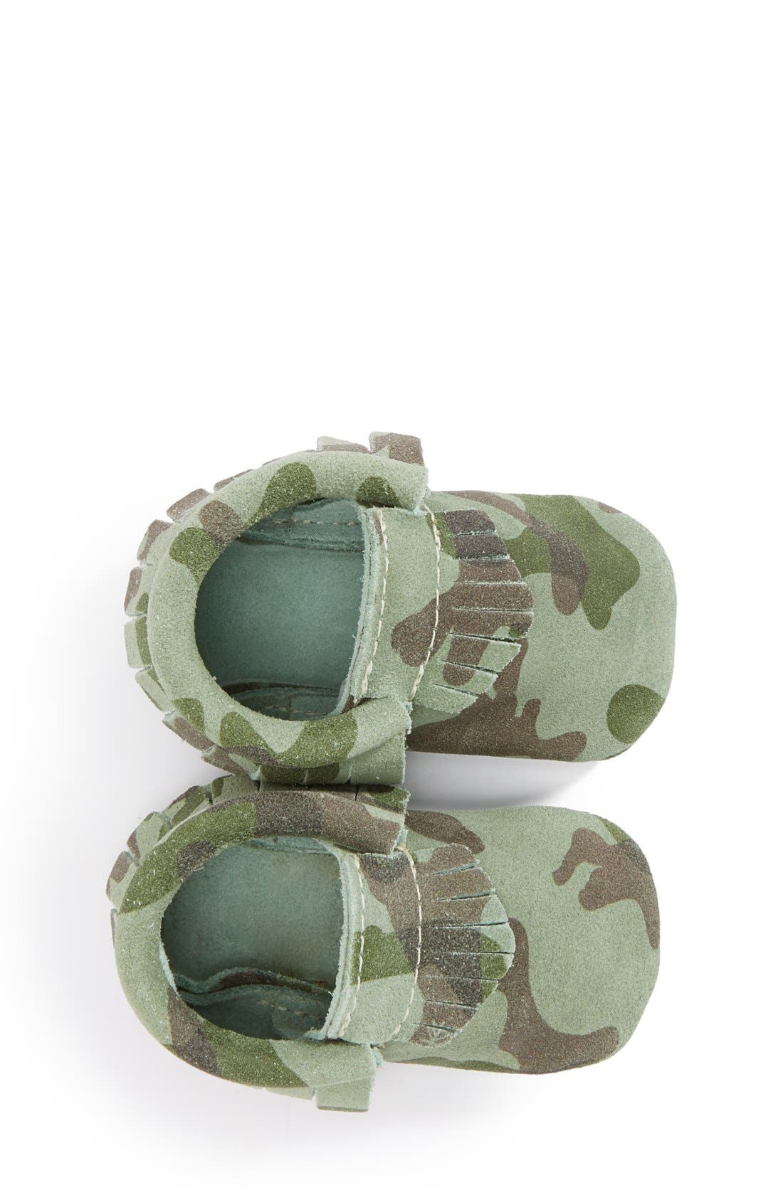 Freshly Picked Camo Print Suede Moccasin, Alternate, color, 