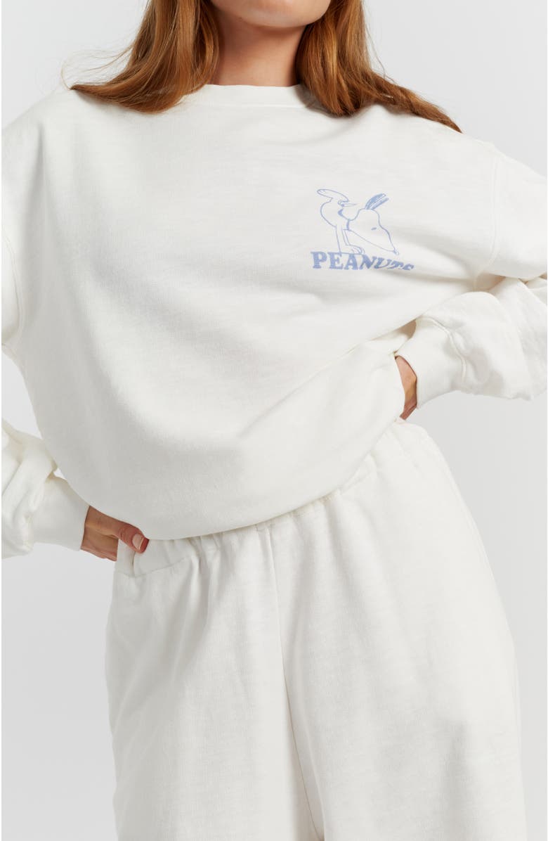 Chinti & Parker Snoopy Graphic Cotton Sweatpants, Alternate, color, Cream