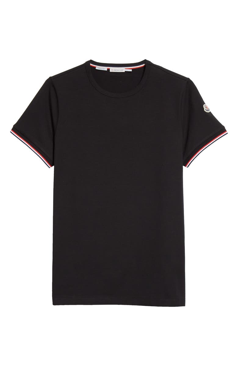 Moncler Tipped Cotton Stretch Jersey T-Shirt, Alternate, color, 