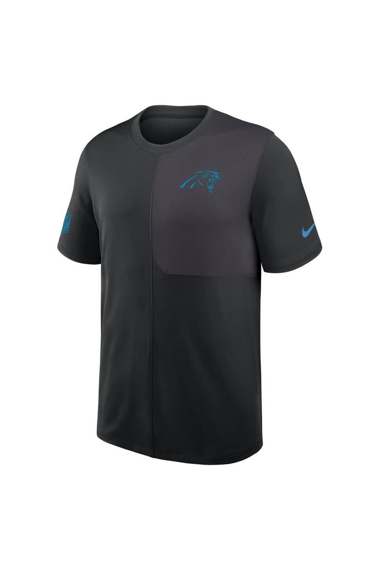 Men's Nike Black Carolina Panthers Sideline UV Performance Coach Shirt, Alternate, color, Black