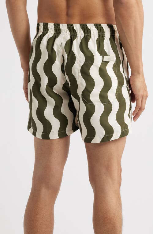 Shop Oas Forest Waver Swim Trunks In Green