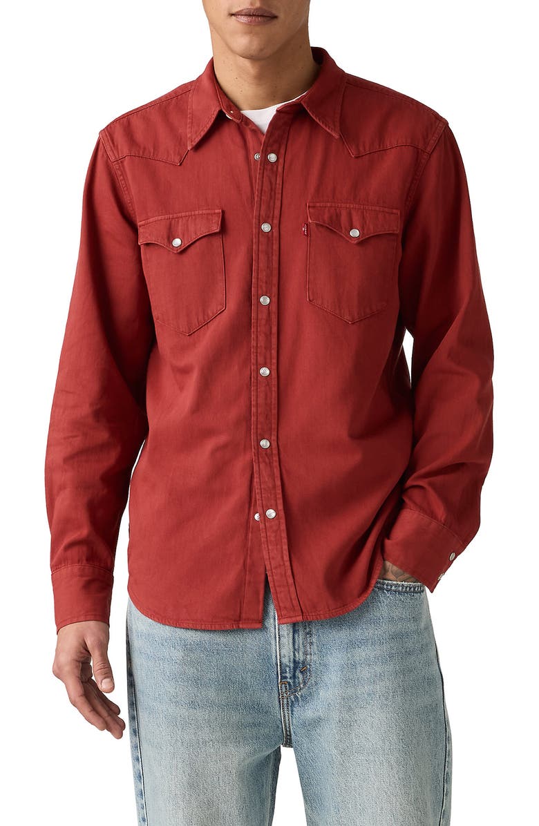 Levi's<sup>®</sup> Classic Western Standard Button-Up Shirt, Main, color, Red Hot