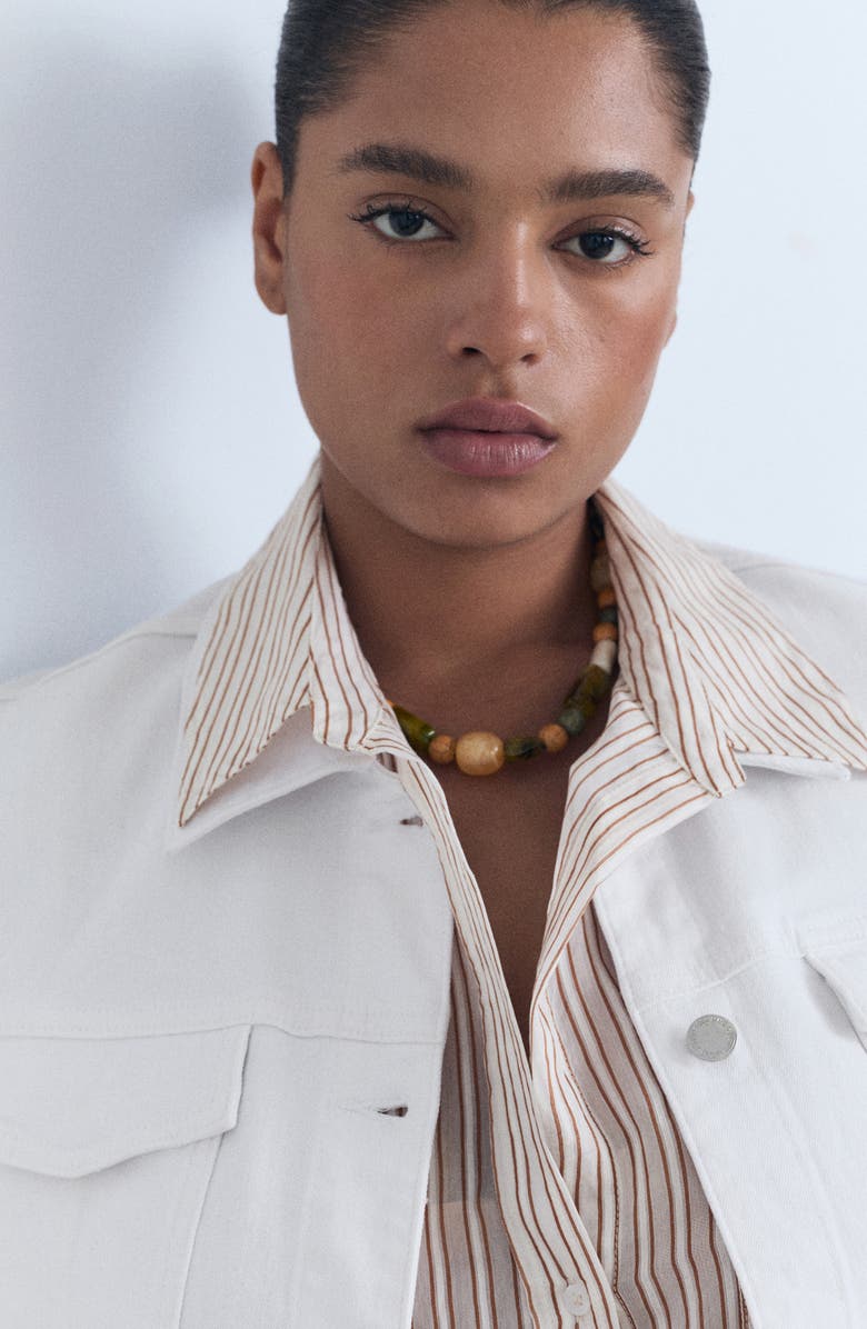 MANGO Pockets Denim Jacket, Alternate, color, White