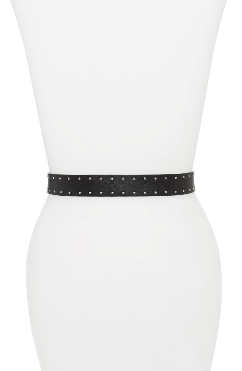 rag & bone Boyfriend Studded Leather Belt, Alternate, color, 