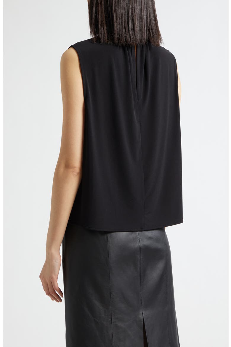 Gathered Jewel Neck Top, Alternate, color, BLACK