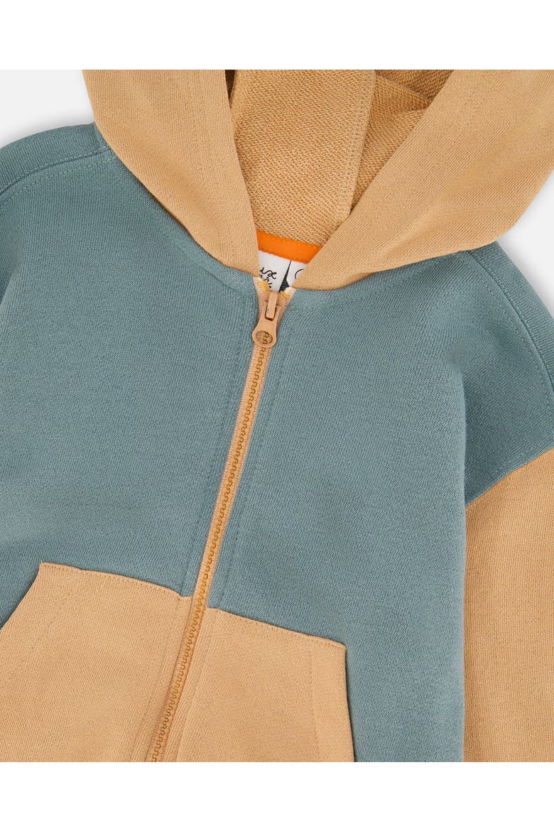 Long Sleeve Full Length Zipper Hooded French Terry Cardigan, Alternate, color, Mint Green