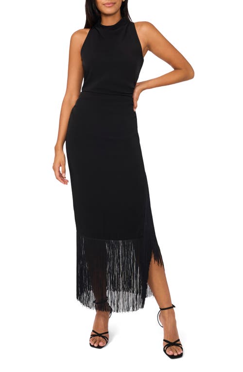 Parker The Sofia Fringe Hem Dress in Rich Black 