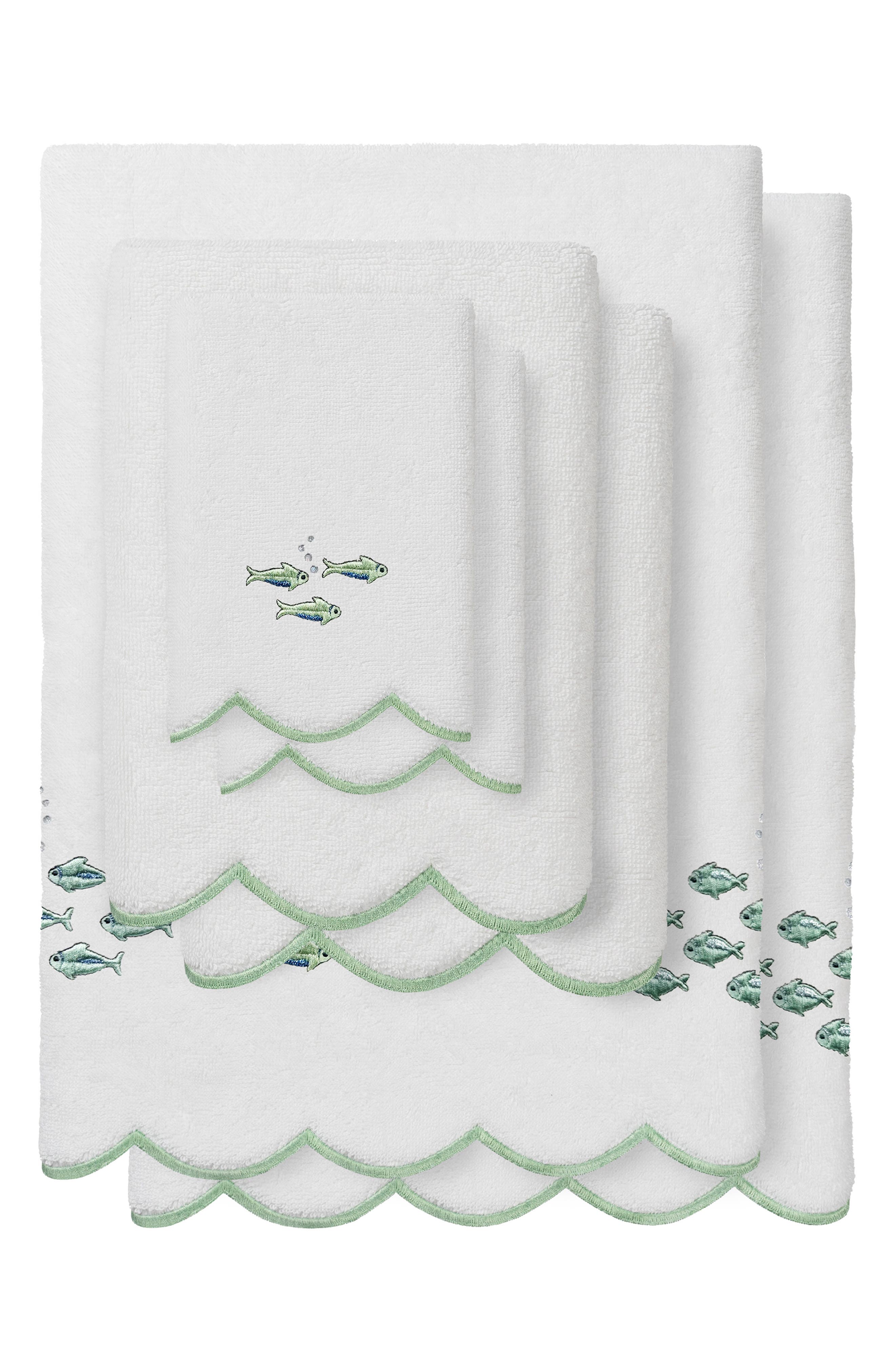 6-Piece Fish School Turkish Cotton Towel Set