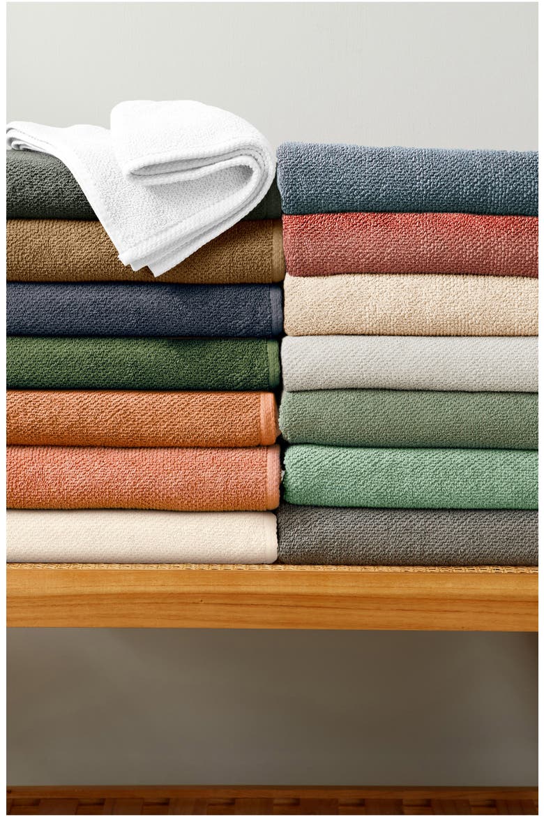 6-Piece Cotton Textured Bath Sheet Set, Alternate, color, MINERAL