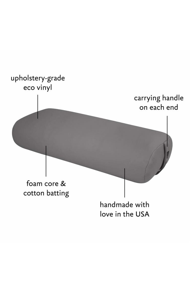 Standard Yoga Bolster, Alternate, color, Charcoal