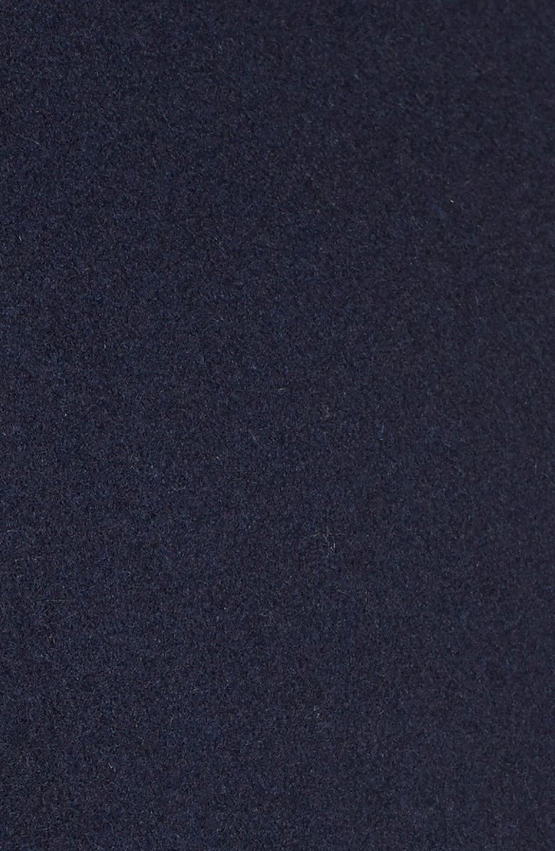 Via Spiga Faux Leather & Faux Fur Trim Asymmetrical Wool Blend Coat, Alternate, color, 