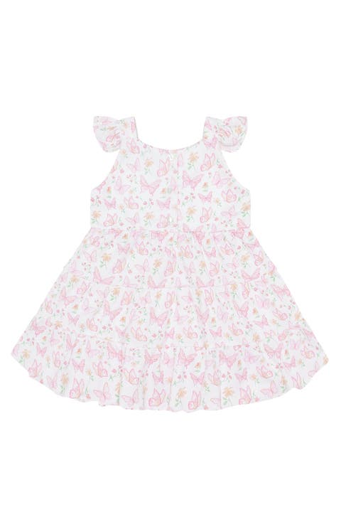 Butterflies Print Ruffle Dress - Baby