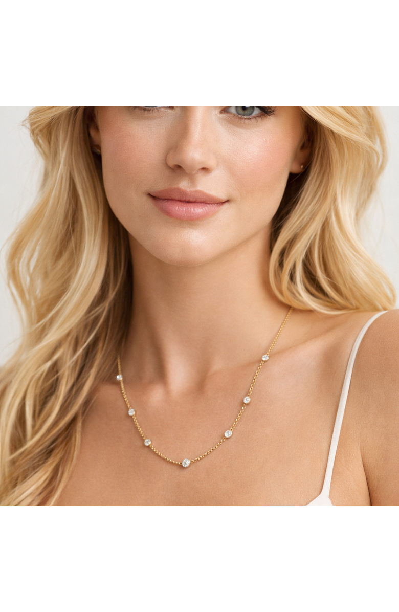 DLORIA Seraphina Bezel Link Necklace, Alternate, color, Gold